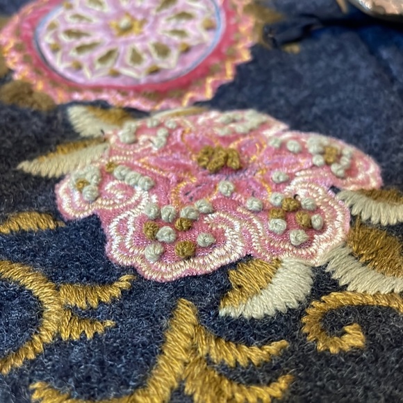 Icelandic Design Wool Embroidered Sweater Jacket Size Small - Picture 3 of 16